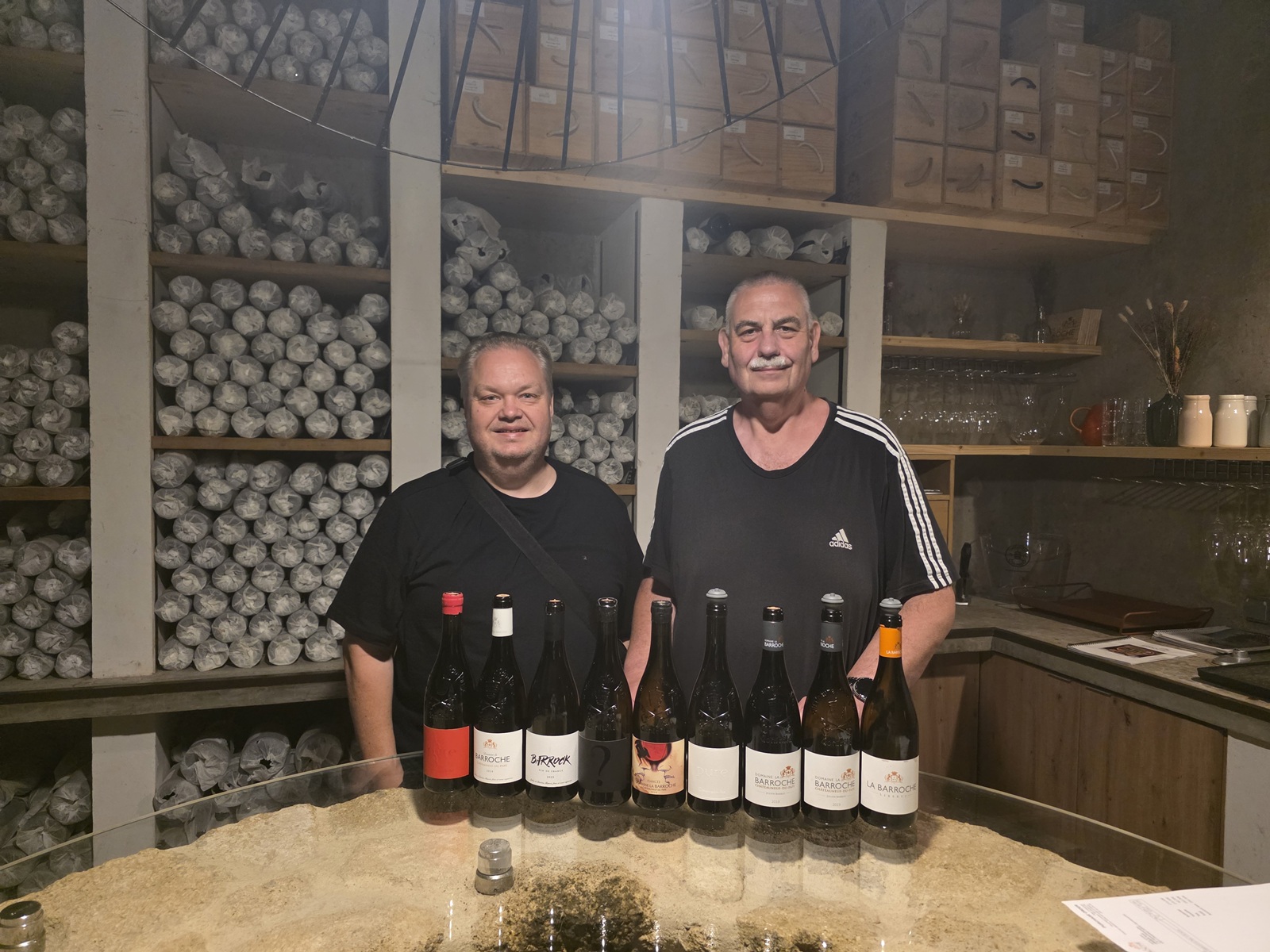 Tasting with my friend in wine Axel at Domaine la Barroche
